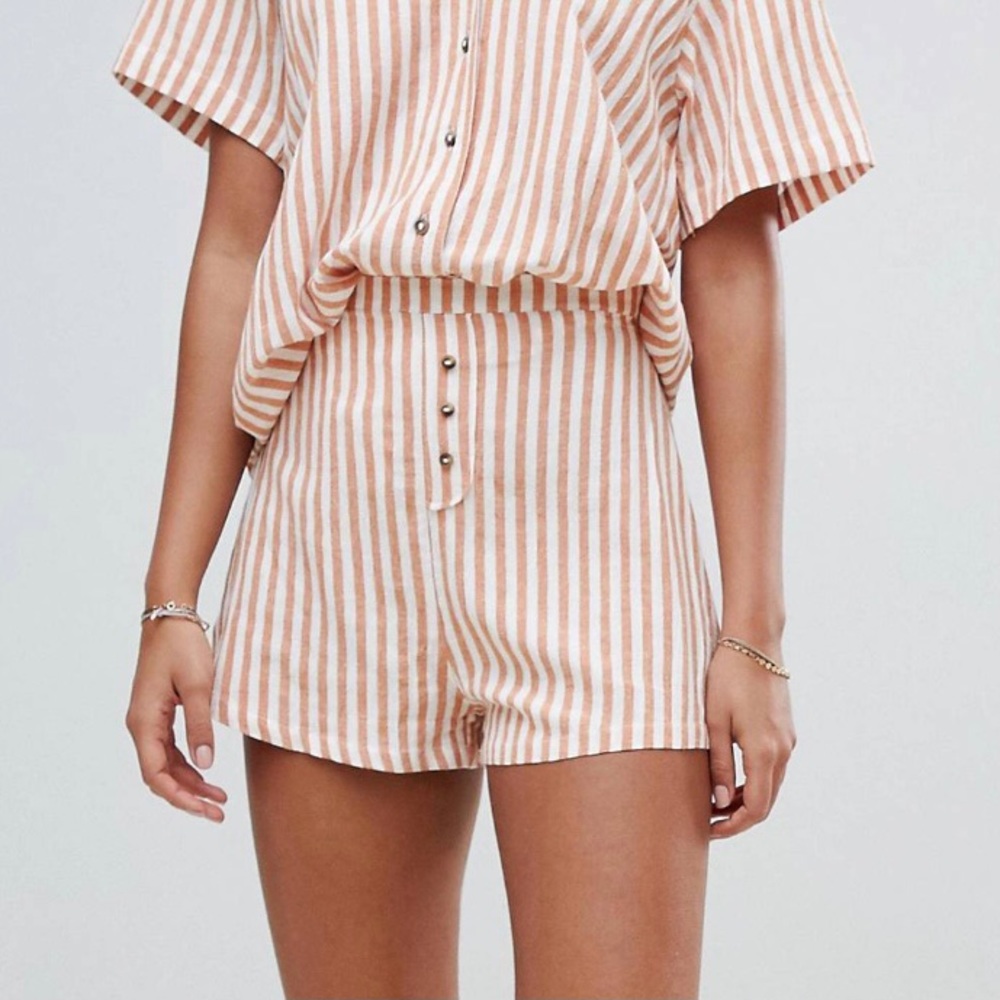 Zulu & Zephyr Beach Shorts In Rust Stripe - image 1